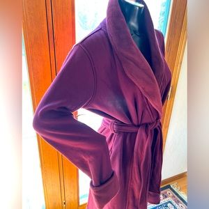 UGG Robe Womens‎ Medium Maroon Duffield II RN 88276 Pockets Warm Belted Long EUC